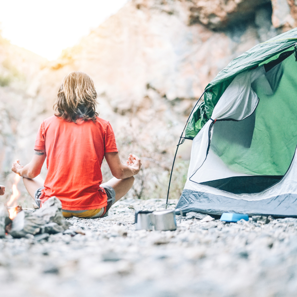 meditate yourself when camping alone