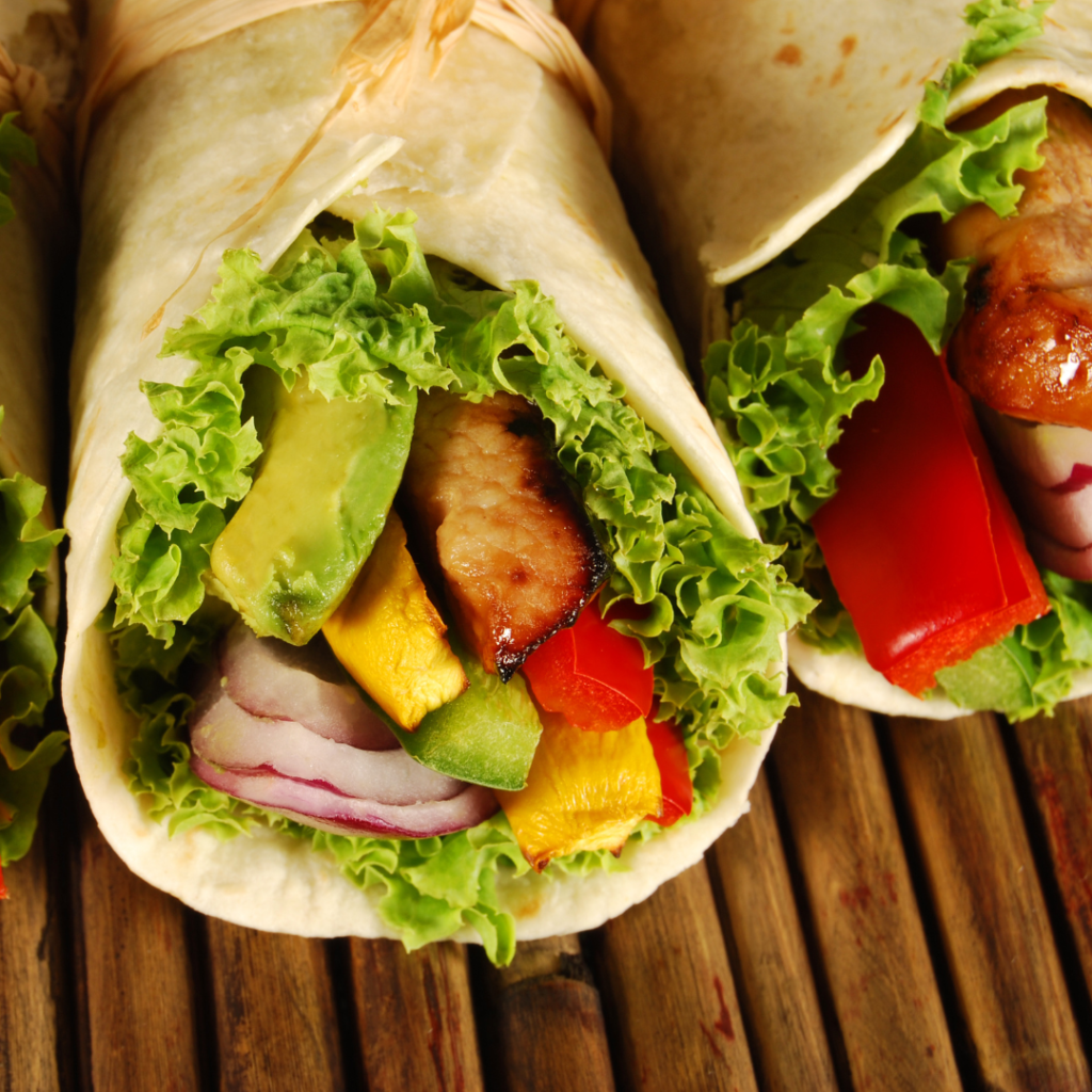 Wraps and salad